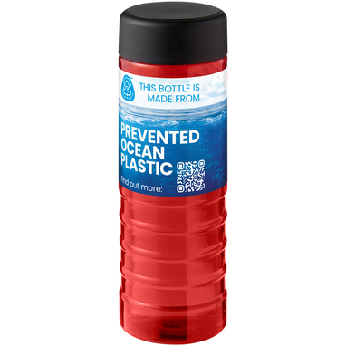 H2O Active® Eco Treble 750 мл бутылка для воды, цвет красный, сплошной черный - 21048105- Фото №2