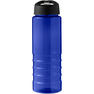 Спортивная бутылка H2O Active® Eco Treble объемом 750 мл с куполообразной крышкой, цвет cиний, сплошной черный - 21048205- Фото №3