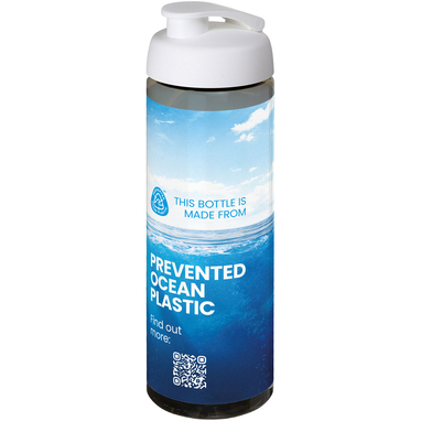 Спортивна пляшка H2O Active® Eco Vibe об'ємом 850 мл з кришкою, що відкидається, колір темно-сірий, білий - 21048301- Фото №2