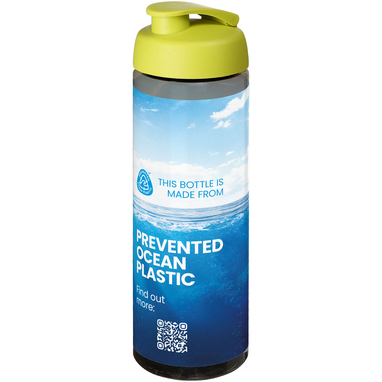 Спортивная бутылка H2O Active® Eco Vibe объемом 850 мл с откидывающейся крышкой, цвет темно-серый, лайм - 21048302- Фото №2