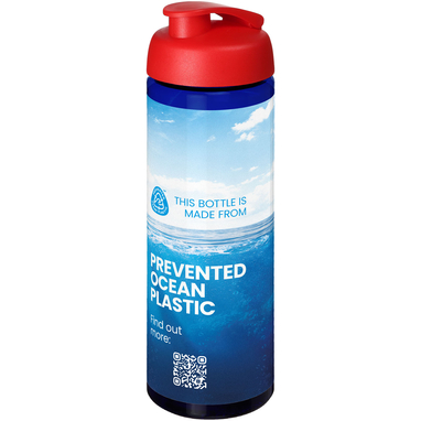 Спортивна пляшка H2O Active® Eco Vibe об'ємом 850 мл з кришкою, що відкидається, колір синій, червоний - 21048308- Фото №2