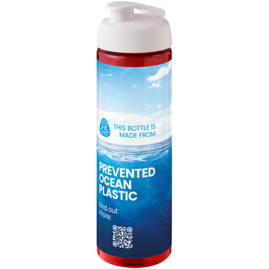 Спортивна пляшка H2O Active® Eco Vibe об'ємом 850 мл з кришкою, що відкидається, колір червоний, білий - 21048309- Фото №2