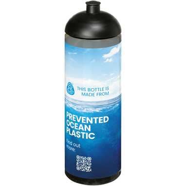 Спортивна пляшка H2O Active® Eco Vibe об'ємом 850 мл із куполоподібною кришкою, колір темно-сірий, суцільний чорний - 21048400- Фото №2