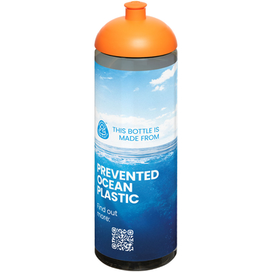 Спортивна пляшка H2O Active® Eco Vibe об'ємом 850 мл із куполоподібною кришкою, колір темно-сірий, помаранчевий - 21048402- Фото №2