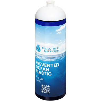 Спортивна пляшка H2O Active® Eco Vibe об'ємом 850 мл із куполоподібною кришкою, колір синій, білий - 21048405- Фото №2