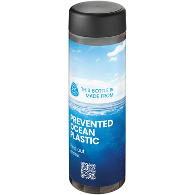 Пляшка для води H2O Active® Eco Vibe об'ємом 850 мл, колір темно-сірий, суцільний чорний - 21048500- Фото №2