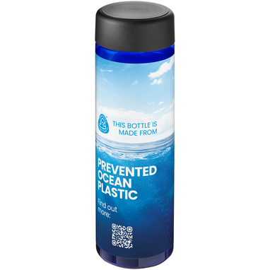 Бутылка для воды H2O Active® Eco Vibe объемом 850 мл, цвет cиний, сплошной черный - 21048504- Фото №2
