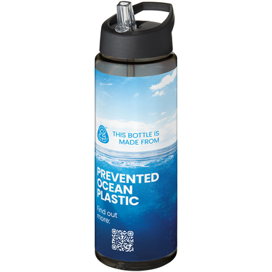 Спортивная бутылка H2O Active® Eco Vibe объемом 850 мл с крышкой-носиком, цвет темно-серый, сплошной черный - 21048600- Фото №2