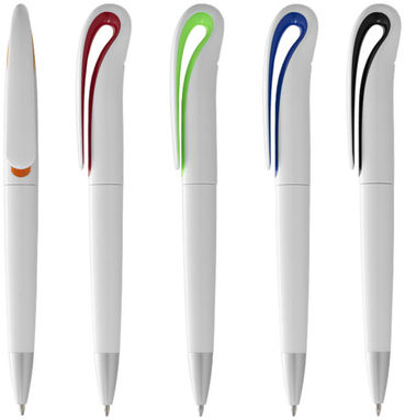 Шариковая ручка Swansea, цвет белый, ярко-синий - 10630906- Фото №4