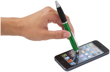 Шариковая ручка-стилус Nash, цвет зеленый, сплошной черный - 10639204- Фото №4