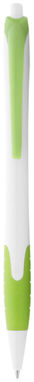 Кулькова ручка Santa Monica, колір білий, зелений лайм - 10639604- Фото №1