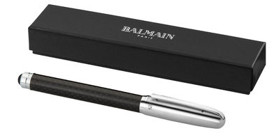 Ручка-роллер со стилусом, цвет сплошной черный, серебряный - 10641200- Фото №1