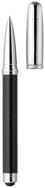Ручка-роллер со стилусом, цвет сплошной черный, серебряный - 10641200- Фото №6