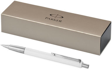 Шариковая ручка Vector, цвет белый, серебряный - 10648002- Фото №1