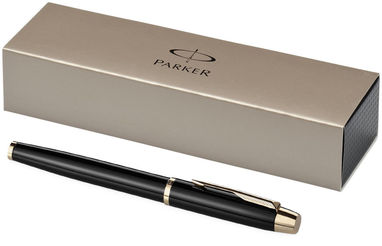 Ручка-роллер Parker IM, цвет сплошной черный, золотой - 10648700- Фото №5