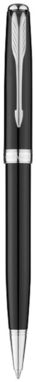 Кулькова ручка Sonnet, колір суцільний чорний, срібний - 10650000- Фото №4