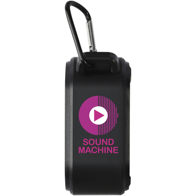 Динамик Solo 3W IPX5 RCS из переработанного пластика с солнечными батареями и Bluetooth® с карабином, цвет черный - 12434790- Фото №3