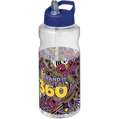 Спортивна пляшка H2O Active® Big Base об’ємом 1 л, колір синій - 21017652- Фото №2