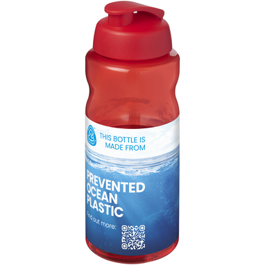 H2O Active® Eco Big Base спортивная бутылка с откидной крышкой объемом 1 литр, цвет красный - 21017821- Фото №2