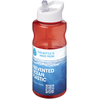 H2O Active® Eco Big Base 1 літрова спортивна пляшка, колір червоний, білий - 21017921- Фото №2