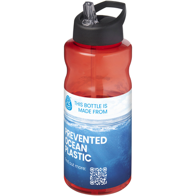 H2O Active® Eco Big Base спортивная бутылка с крышкой и носиком объемом 1 литр, цвет красный, черный - 21017995- Фото №2