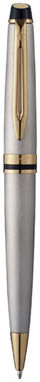 Кулькова ручка Expert, колір сталевий, золотий - 10650503- Фото №4