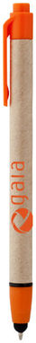 Кулькова ручка-стилус Planet, колір натуральний, оранжевий - 10653003- Фото №2