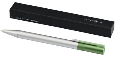 Кулькова ручка Voyager, колір срібний, зелений - 10653403- Фото №6