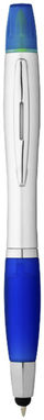 Шариковая ручка-стилус с маркером Nash, цвет серебряный, ярко-синий - 10658101- Фото №1