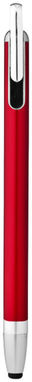 Кулькова ручка-стилус Sansa, колір червоний, срібний - 10658202- Фото №3