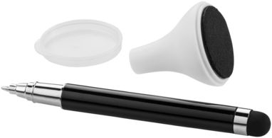 Кулькова ручка-стилус і очищувач екрану Bullet, колір суцільний чорний - 10659500- Фото №1