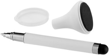 Кулькова ручка-стилус і очищувач екрану Bullet, колір білий - 10659503- Фото №1