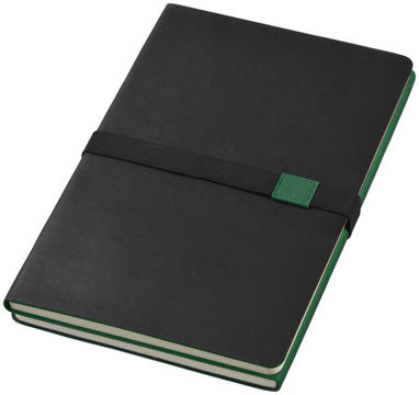 Блокнот Doppio А5, колір суцільний чорний, зелений - 10669004- Фото №1