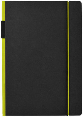 Блокнот Cuppia А5, цвет сплошной черный, лайм - 10669204- Фото №4