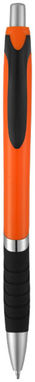 Кулькова ручка Turbo, колір оранжевий, суцільний чорний - 10671302- Фото №1