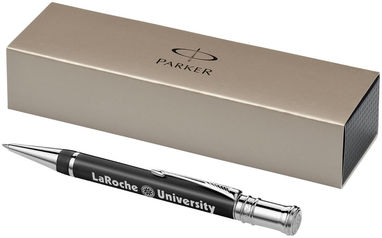 Кулькова ручка Duofold Premium, колір суцільний чорний, срібний - 10674601- Фото №2