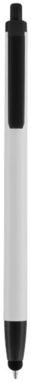 Шариковая ручка-стилус Milford, цвет белый, сплошной черный - 10677900- Фото №1