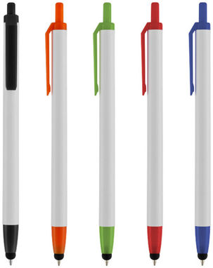 Шариковая ручка-стилус Milford, цвет белый, сплошной черный - 10677900- Фото №4