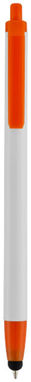 Кулькова ручка-стилус Milford, колір білий, оранжевий - 10677904- Фото №1