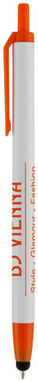 Кулькова ручка-стилус Milford, колір білий, оранжевий - 10677904- Фото №2