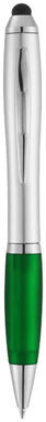 Шариковая ручка-стилус Nash, цвет серебряный, зеленый - 10678502- Фото №1