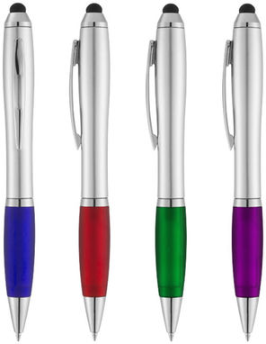 Шариковая ручка-стилус Nash, цвет серебряный, зеленый - 10678502- Фото №4