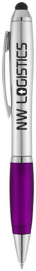 Кулькова ручка-стилус Nash, колір срібний, пурпурний - 10678503- Фото №2