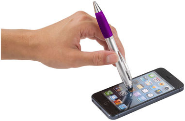 Шариковая ручка-стилус Nash, цвет серебряный, пурпурный - 10678503- Фото №3