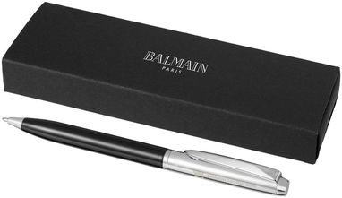 Шариковая ручка, цвет сплошной черный, серебряный - 10681801- Фото №2