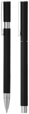 Подарочный набор ручек Oval, цвет сплошной черный - 10682100- Фото №1