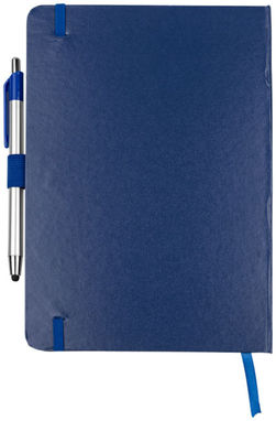 Блокнот Crown  с шариковой ручкой-стилусом, цвет синий - 10685201- Фото №3