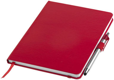 Блокнот Crown  с шариковой ручкой-стилусом, цвет красный - 10685202- Фото №1