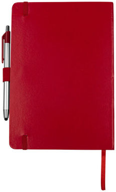 Блокнот Crown  с шариковой ручкой-стилусом, цвет красный - 10685202- Фото №3