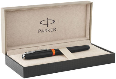 Ручка ролер Sonnet Expectations, колір суцільний чорний, оранжевий - 10686301- Фото №1